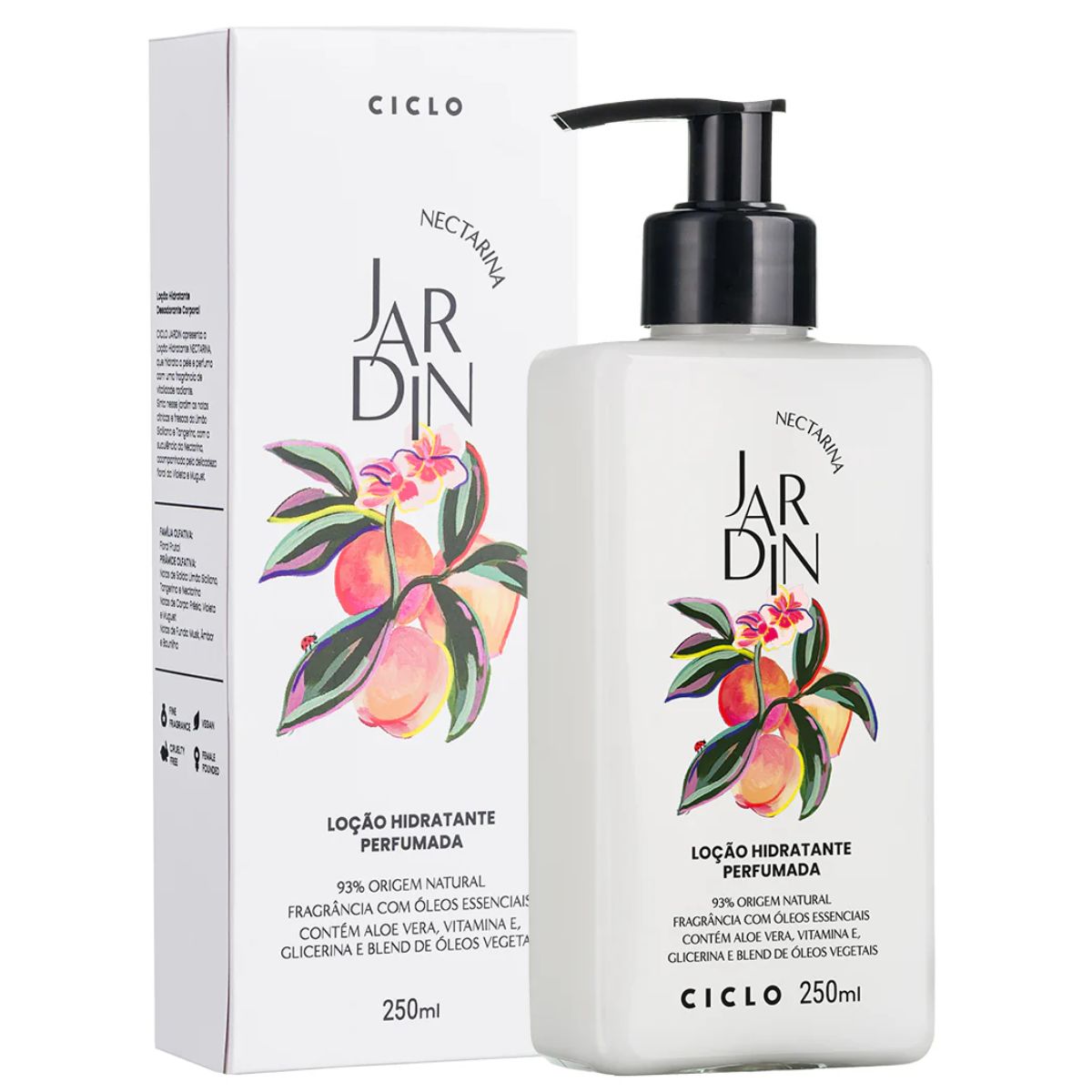 Combo Jardin Nectarina Deo Colônia 100ml + Sabonete Liquido + Hidratante + Body Splash