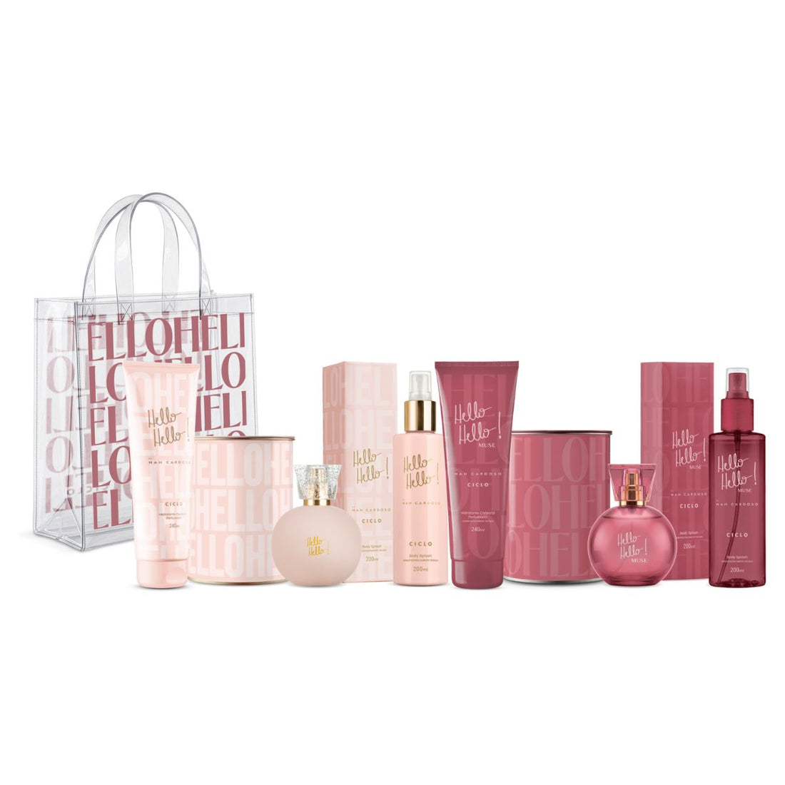 Combo Kit Hello Hello + Muse Deo Colônias 100ml + Hidratante + Body Splash Com Sacola Exclusiva