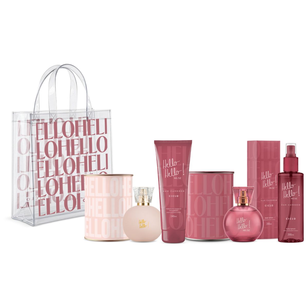 Combo Kit Linha Completa Muse + Deo Colônia Hello Hello 100ml + Sacola Exclusiva