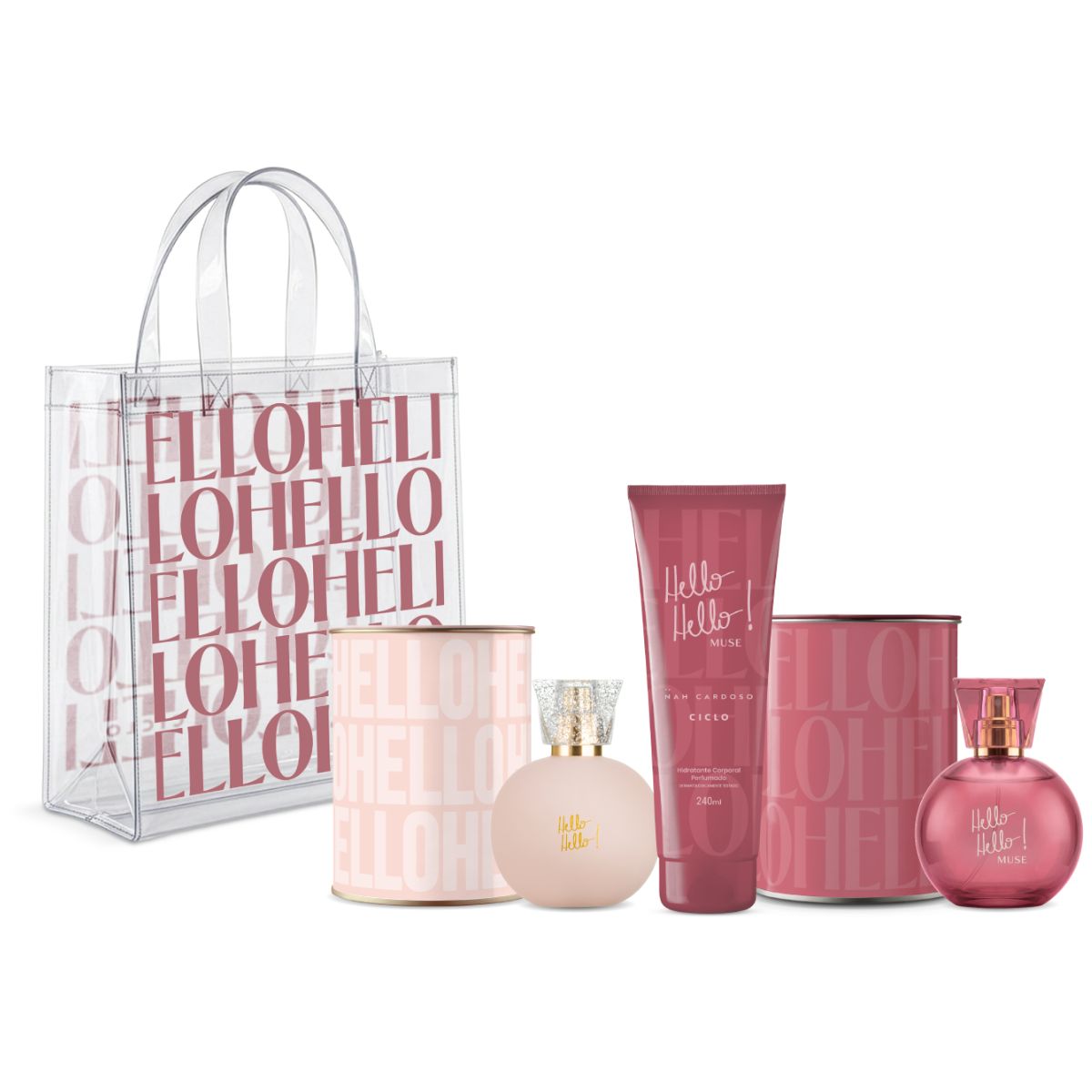 Combo Deo Colônia Hello Hello 100ml + Deo Colônia Muse 100ml + Hidratante Muse + Sacola Exclusiva