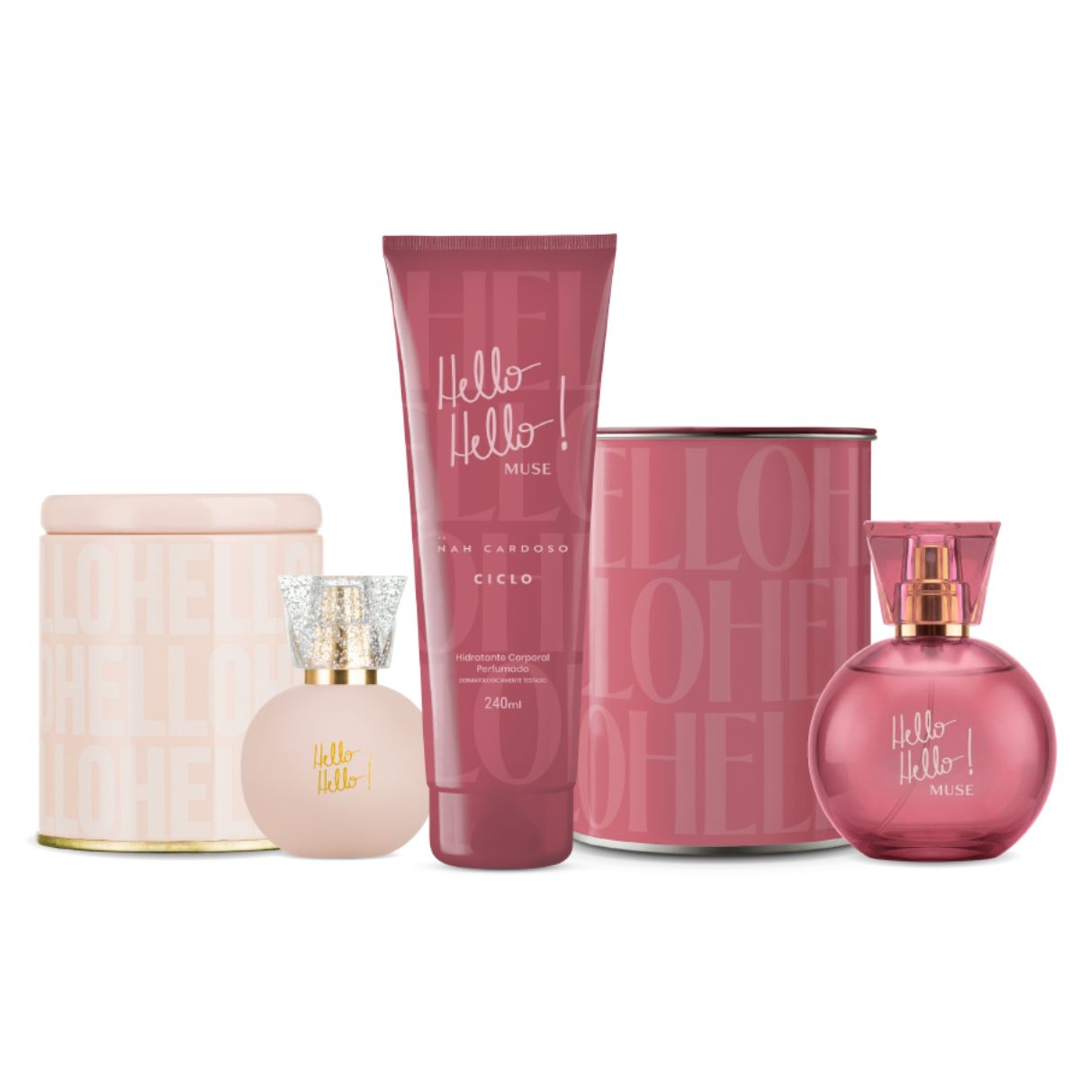 Combo Kit Deo Colônia Hello Hello 50 ml + Deo Colônia Muse + Hidratante Muse
