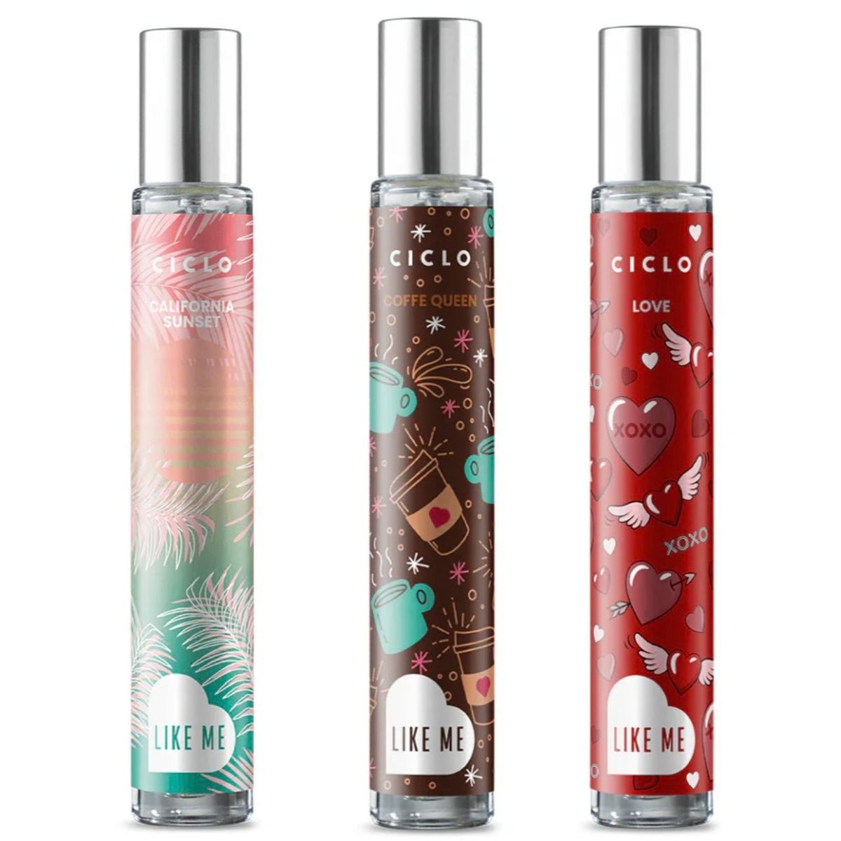 Combo 3 Deo Colônia Like Me California + Coffe + Love