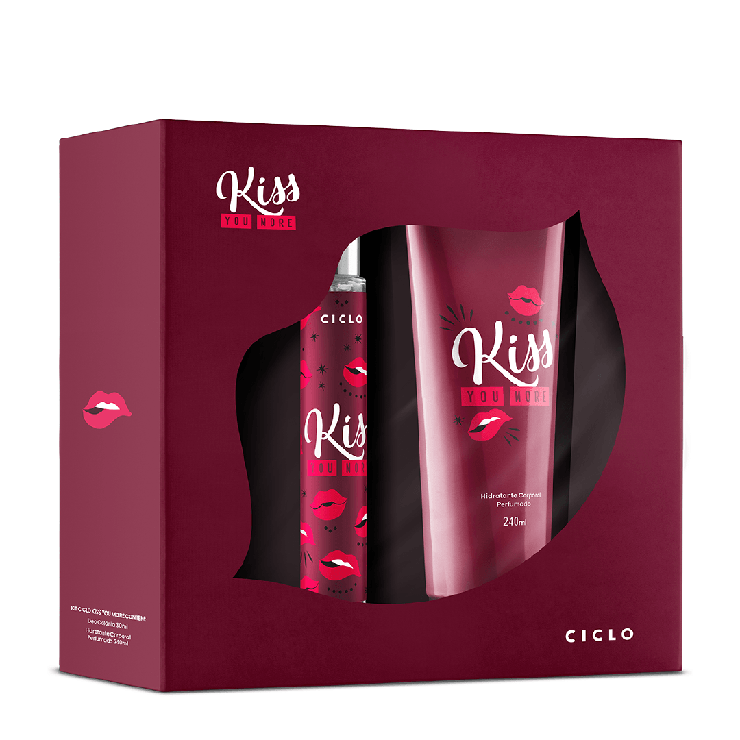 Estojo Kiss You More Deo Colônia 30ml + Loção Hidratante 240ml - Ciclo Cosméticos
