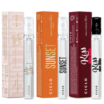 Combo Deo Colonias 10ml Sunset + Kiss You More + Hello Hello