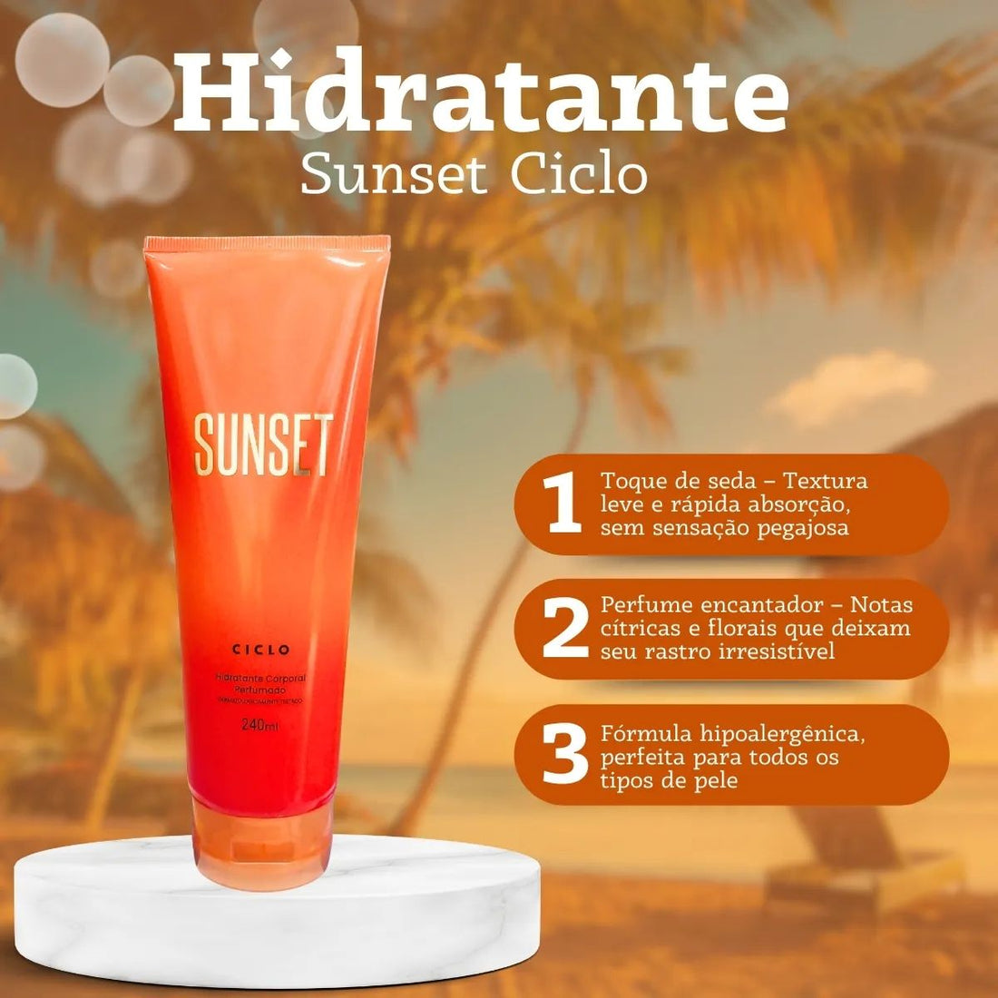 Loção Hidratante Sunset 240ml