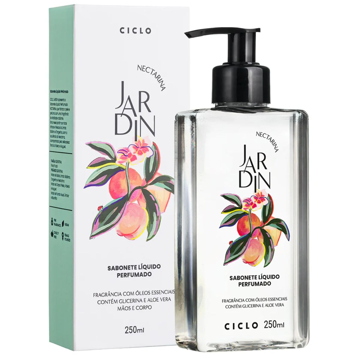 Combo Jardin Nectarina Deo Colônia 100ml + Sabonete Liquido + Hidratante + Body Splash
