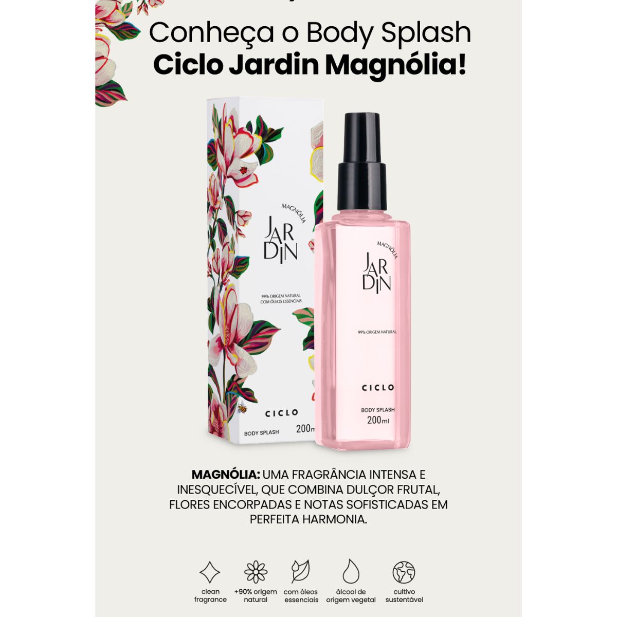 Body Splash Jardin Magnólia 200ml