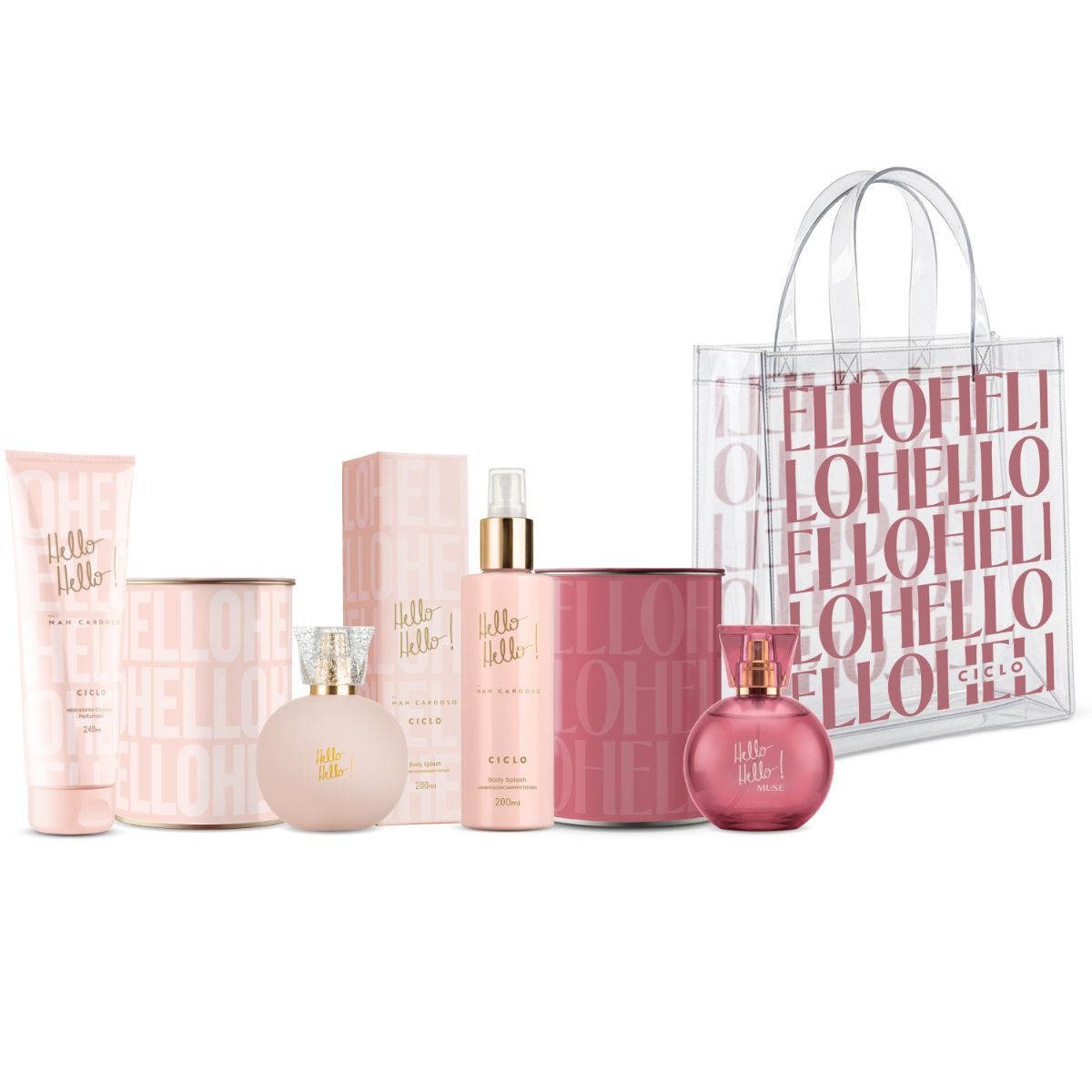 Combo Kit Linha Completa Hello Hello + Deo Colônia Muse + Sacola Exclusiva