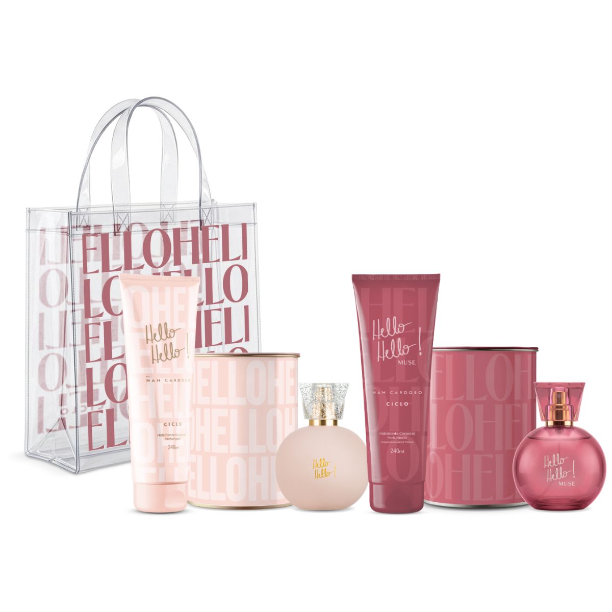 Combo Deo Colônia Com Hidratante Hello Hello + Deo Colônia Com Hidratante Muse  + Sacola Exclusiva