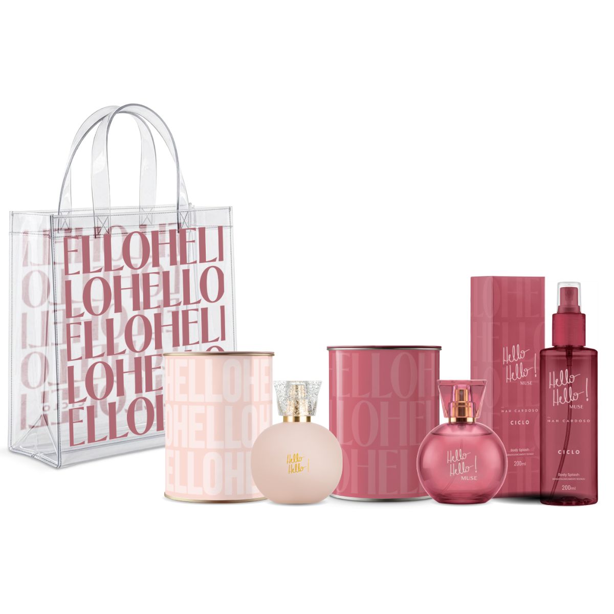 Combo Deo Colônia Hello Hello 100ml + Deo Colônia Muse 100ml + Body Splash Muse + Sacola Exclusiva