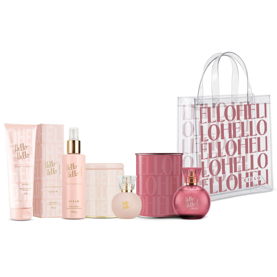 Combo Hello Hello Hidratante + Body Splash + Deo Colônia 50ml + Deo Colônia Muse 100ml + Sacola Exclusiva