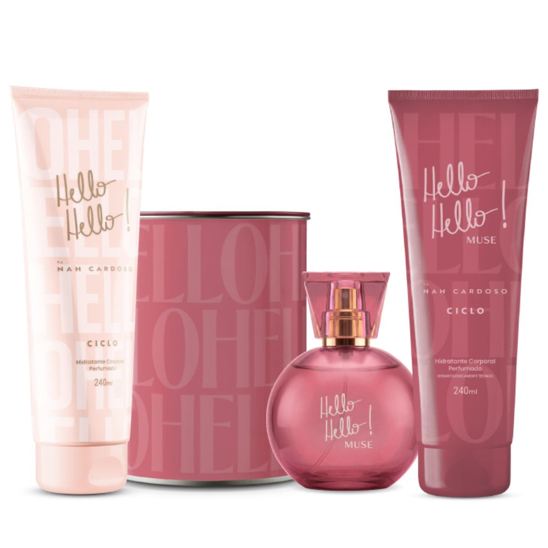 Combo Kit Deo Colônia Muse 100ml + Hidratante Muse + Hidratante Hello Hello
