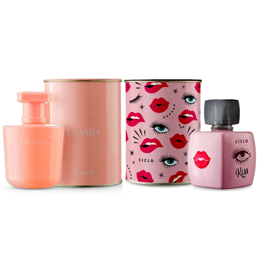 Combo Deo Colonia Lata 100ml La Vida + Kiss