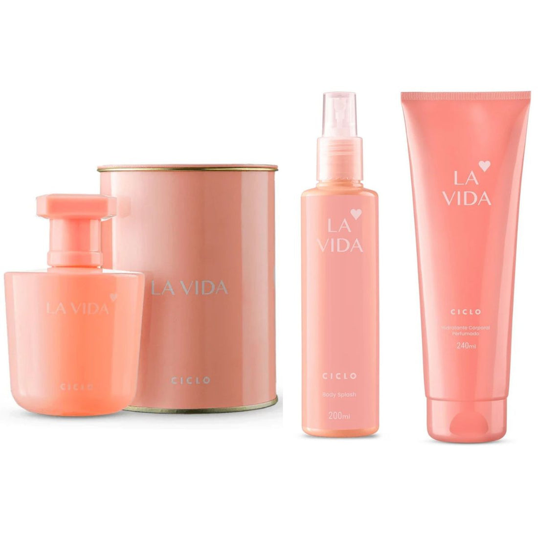 Combo La Vida Deo Colonia Lata 100ml + Hidratante + Body Splash