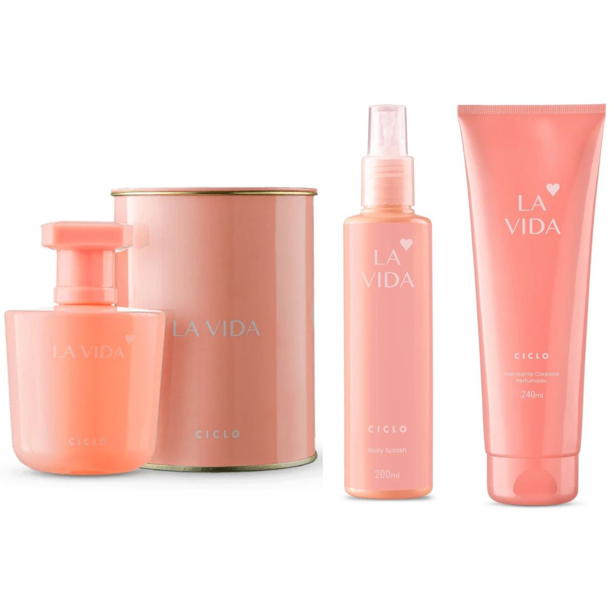 Combo La Vida Deo Colonia Lata 100ml + Hidratante + Body Splash