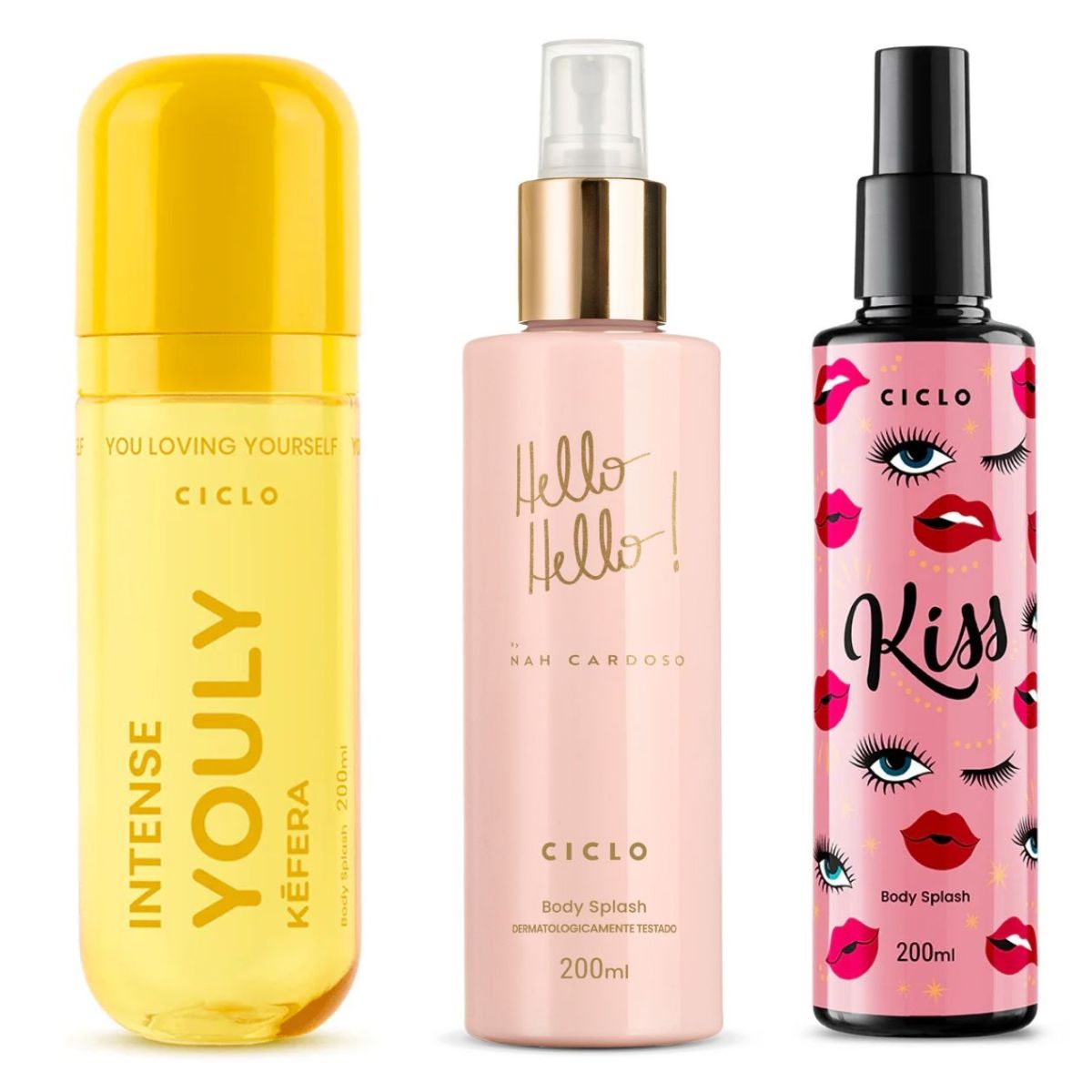 Combo Body Splash Youly Intense  + Hello Hello + Kiss