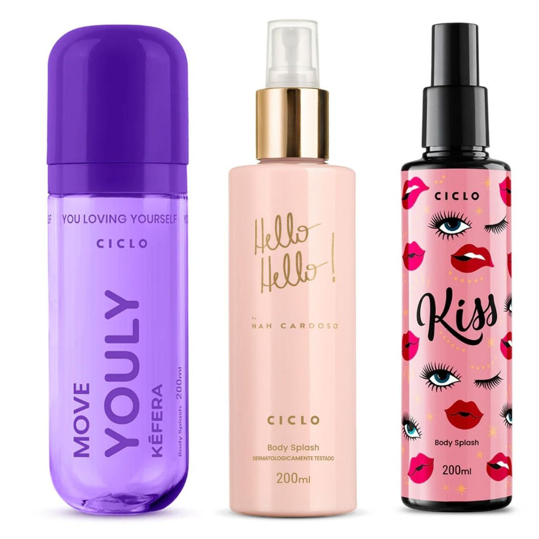 Combo Body Splash Youly Move + Hello Hello + Kiss
