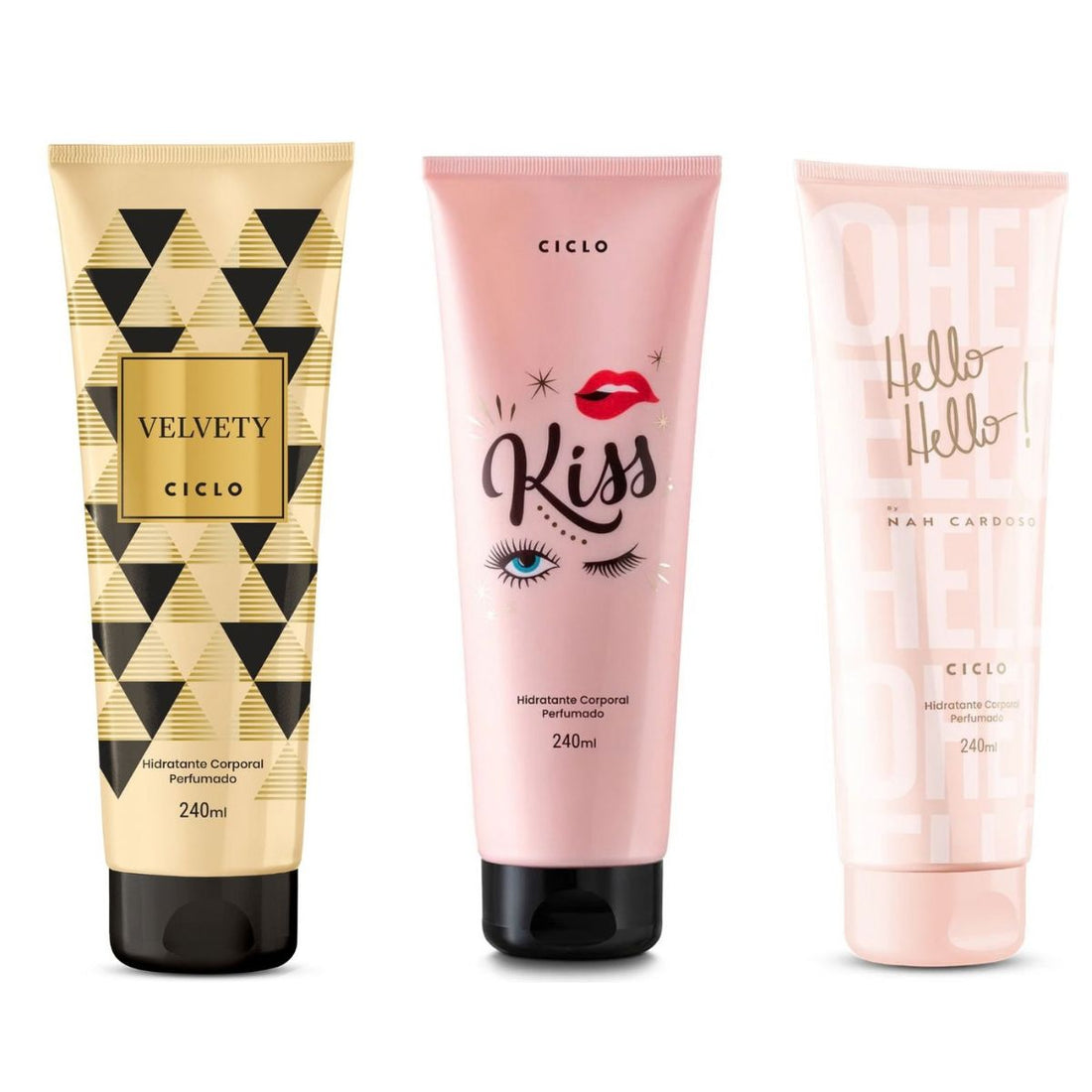Combo Loção Hidratante Velvety +  Hello Hello + Kiss