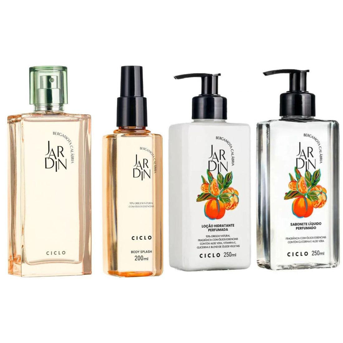 Combo Jardin Bergamota Deo Colonia 100ml + Sabonete Liquido + Hidratante + Body Splash