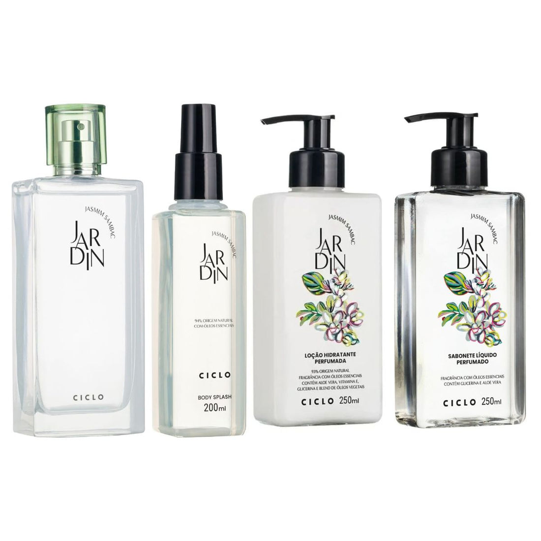 Combo Jardin Jasmin Sambac Deo Colônia 100ml + Sabonete Liquido + Hidratante + Body Splash