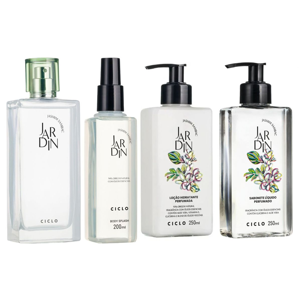 Combo Jardin Jasmin Sambac Deo Colônia 100ml + Sabonete Liquido + Hidratante + Body Splash