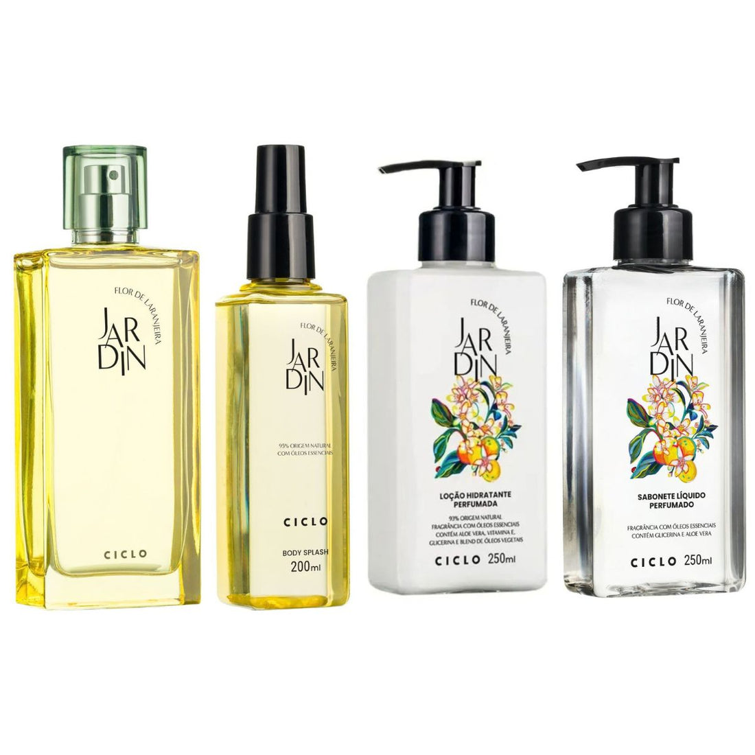 Combo Jardin Flor De Laranjeira Deo Colônia 100ml + Sabonete Liquido + Hidratante + Body Splash