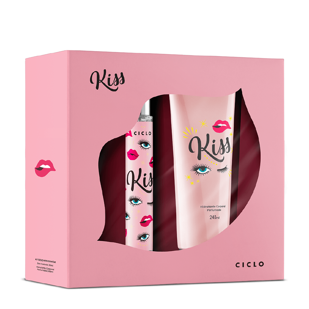 Estojo Kiss Deo Colônia 30ml + Loção Hidratante 240ml - Ciclo Cosméticos