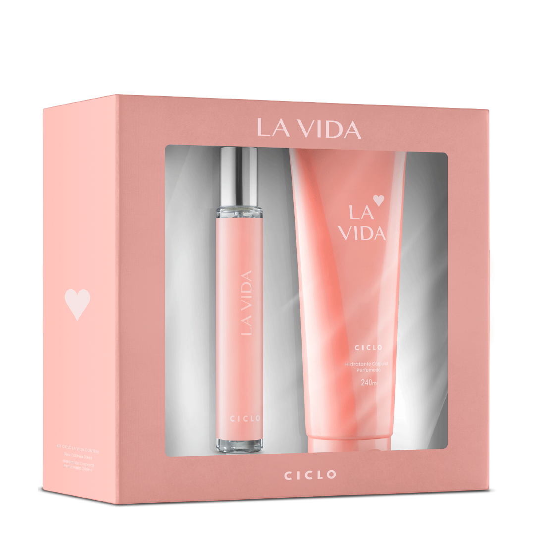 Estojo La Vida (Deo Colônia 30ml + Loção Hidratante 240ml) - Ciclo Cosméticos